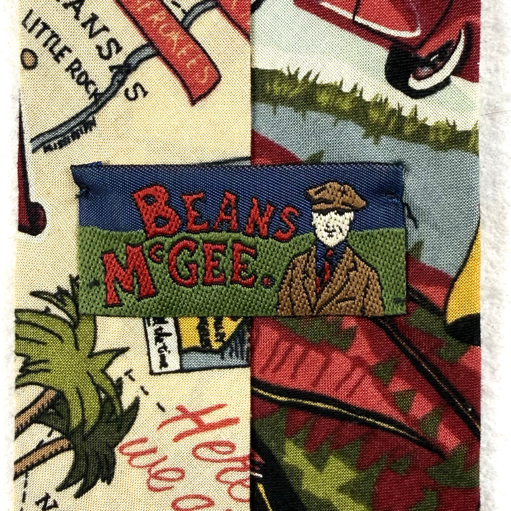 Vintage Beans McGee cotton tie Route 66 Novelty Travel